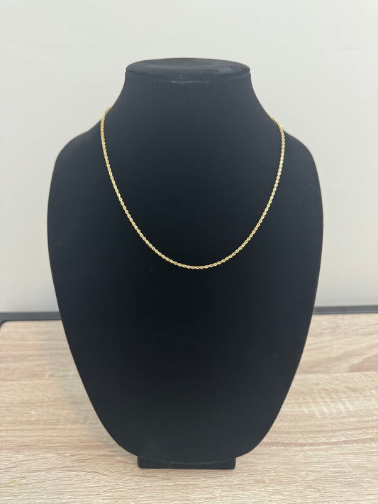 14k Solid Yellow Gold Rope Chain