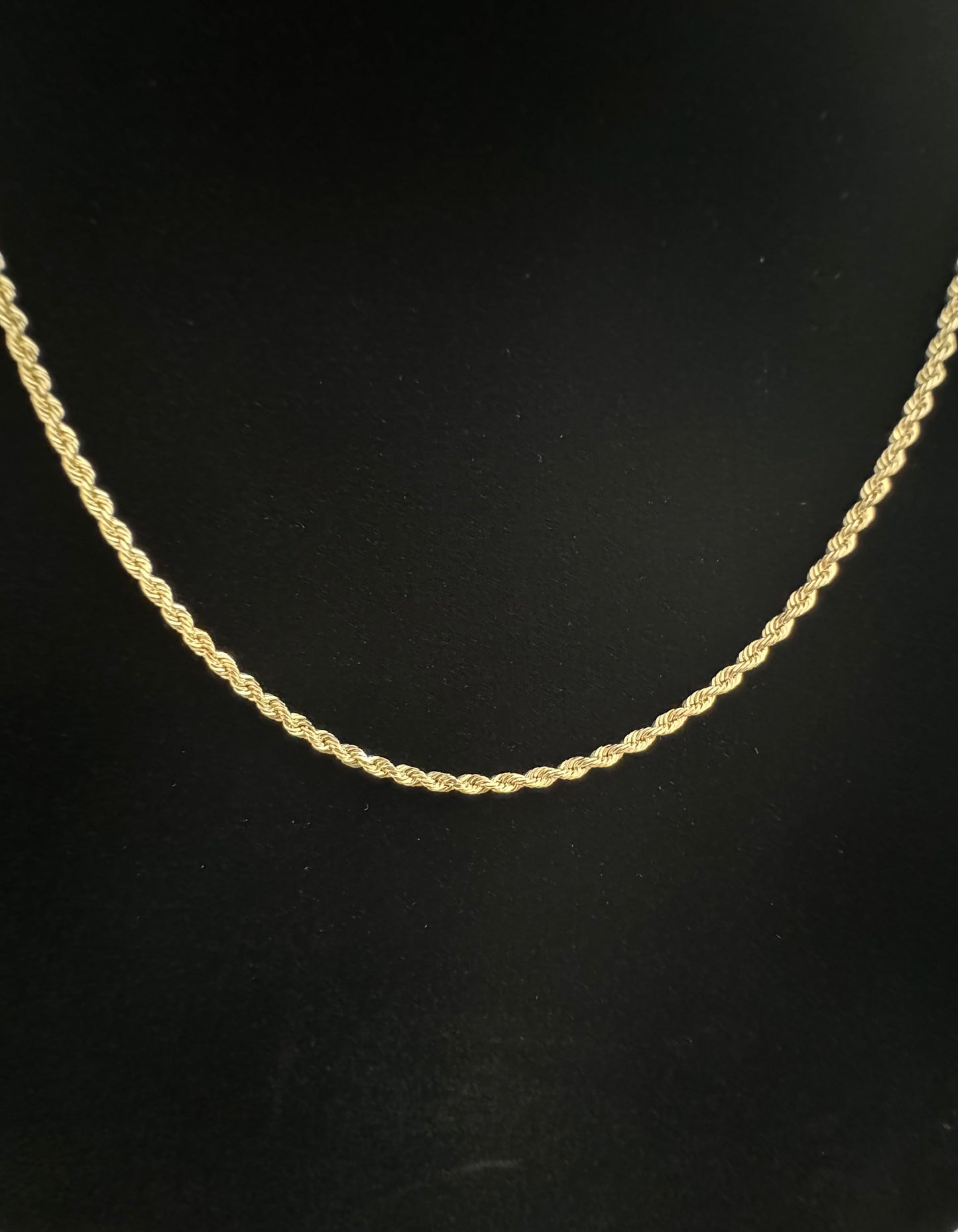 14k Solid Yellow Gold Rope Chain