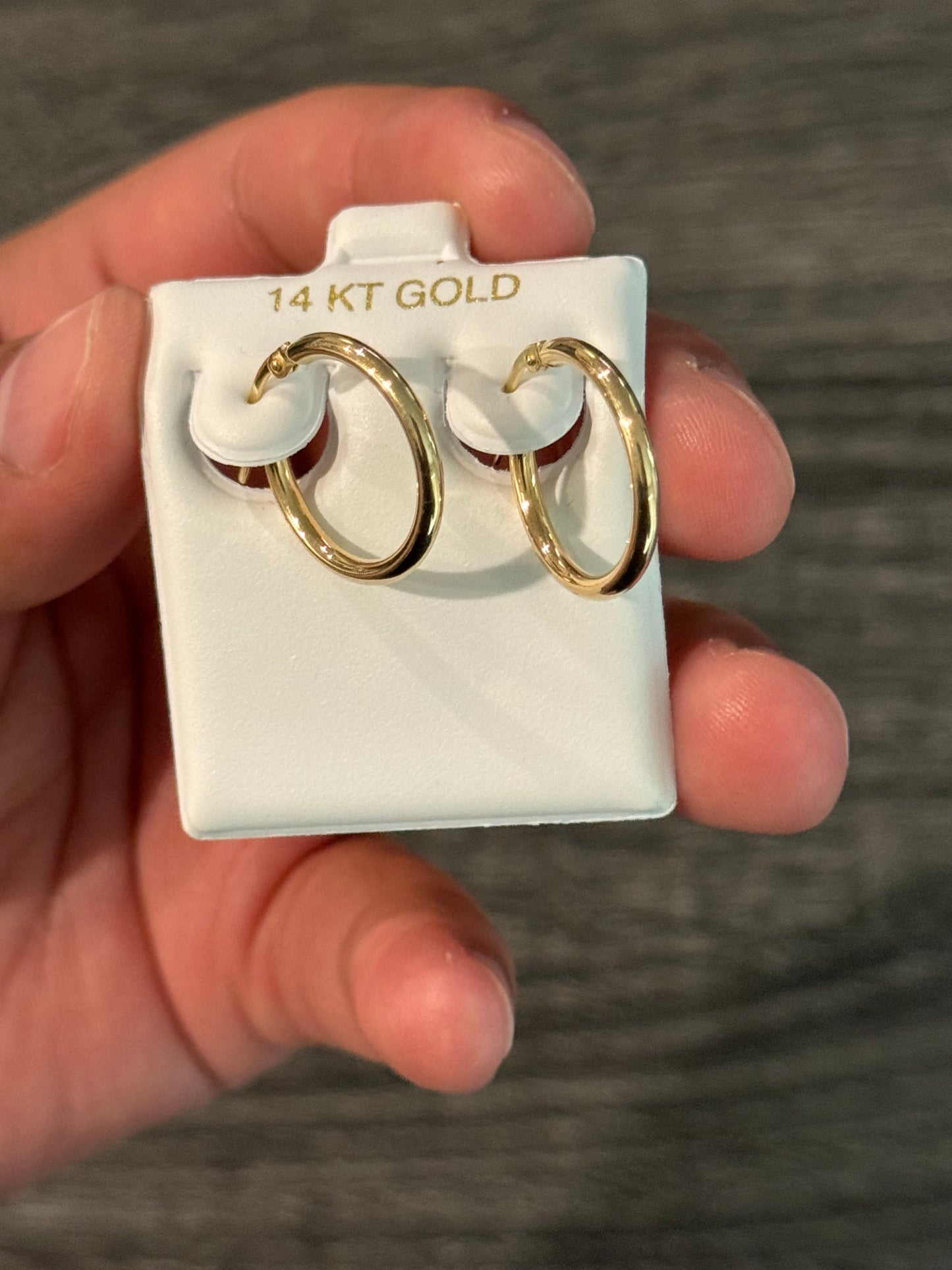 14k Yellow Gold Hoops - 20mm