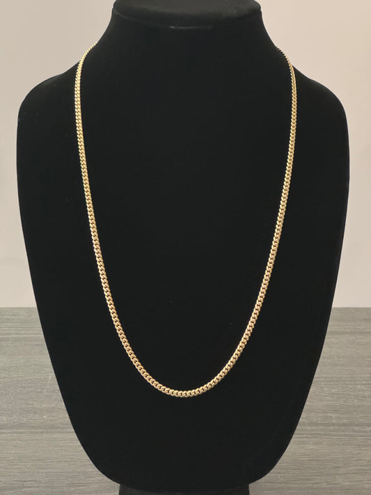 10k Solid Yellow Gold Cuban Link Chain - 30.1